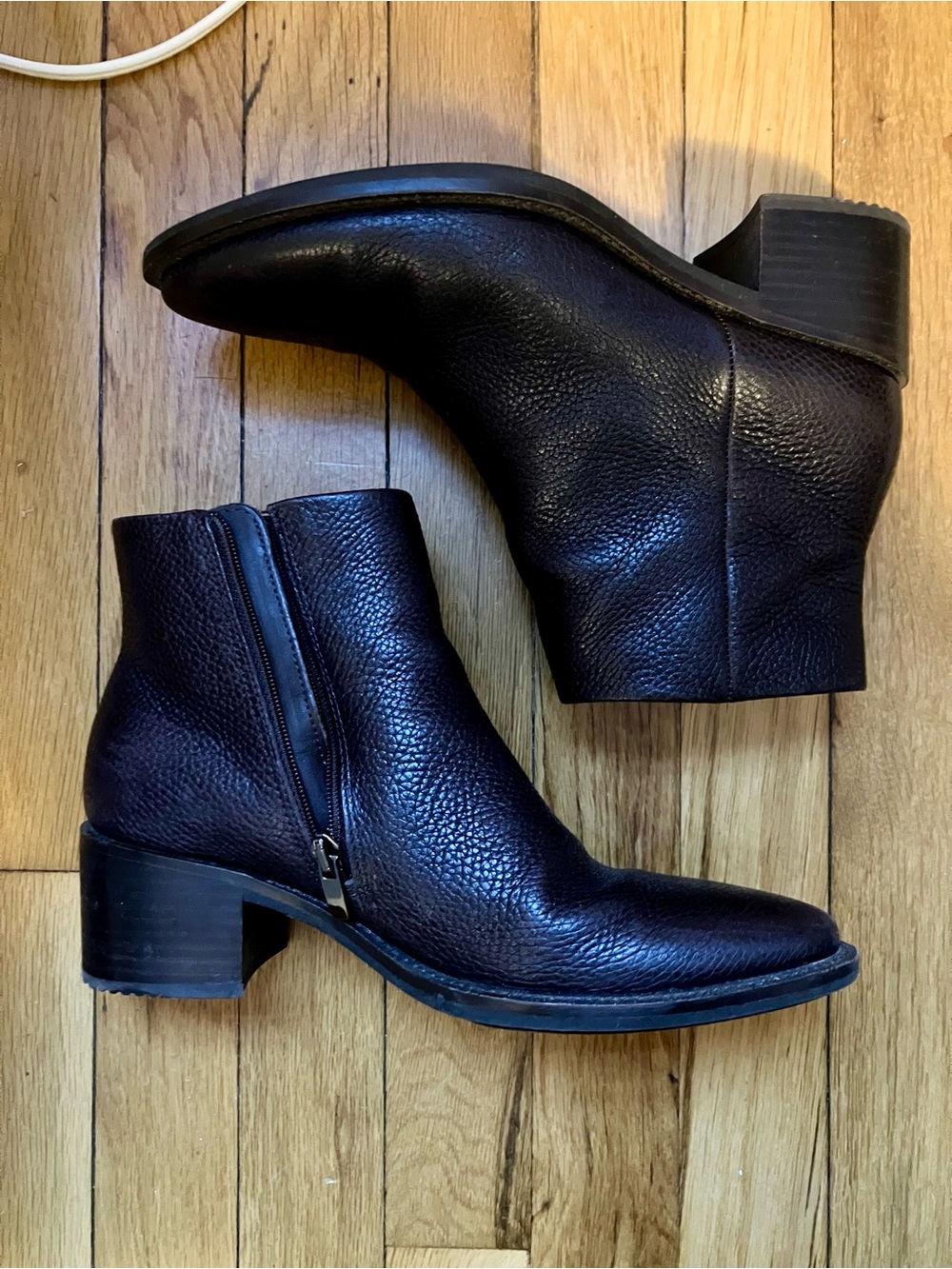 ECCO Women's Sartorelle 35 pebbled leather ankle heeled boots Sz 7-7.5 euro 38